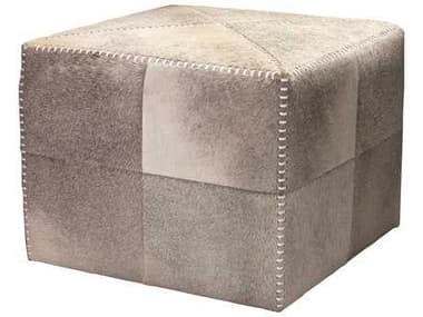Jamie Young Company Large Gray Hide Ottoman JYC20OTTOLGGR