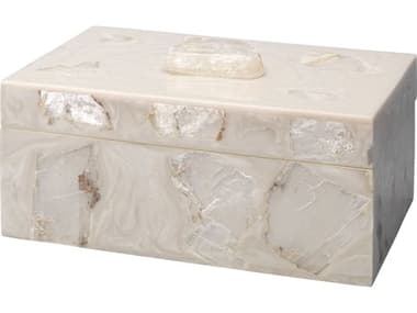 Jamie Young Parthenon Pearl Resin / Clear Mica Jewelry Box JYC7PARTBXPECL
