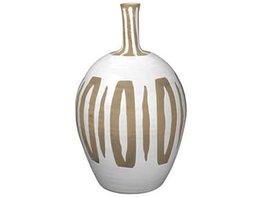 Jamie Young Kindred Beige & White Ceramic Vase JYC7KINDVAWH