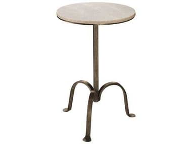 Jamie Young Left Bank Round Marble Gun Metal End Table JYC20MARBTLGM
