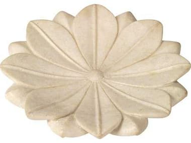 Jamie Young Lotus White Marble Large Plate JYC7LOTULGWH