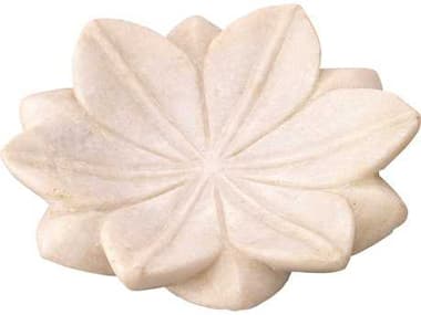 Jamie Young Lotus White Marble Small Plates (Set of 3) JYC7LOTUSMWH