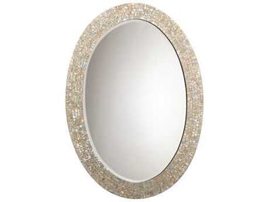 Jamie Young Large Mother of Pearl 31.5''W x 43.5''H Oval Wall Mirror JYC7OVALLGMOP