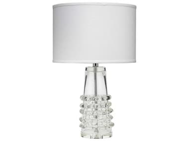 Jamie Young Ribbon Clear Glass Drum Table Lamp with Shade JYC9RIBTCLD131M