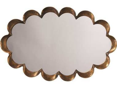 Jamie Young Scalloped Antique Brass 23''W x 36''H Oval Wall Mirror JYC7SCALMIAB