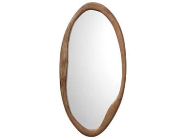Jamie Young Natural Wood 20''W x 39''H Oval Wall Mirror JYC6ORGAOVNA