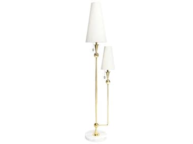 Jonathan Adler Caracas White / Brass Floor Lamp JON18650