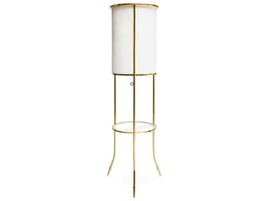 Jonathan Adler Maxime Glass 62" Tall Brass Ivory White Floor Lamp JON18819
