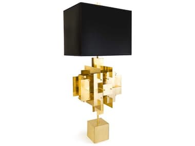 Jonathan Adler Puzzle Black Brass Buffet Lamp JON24397