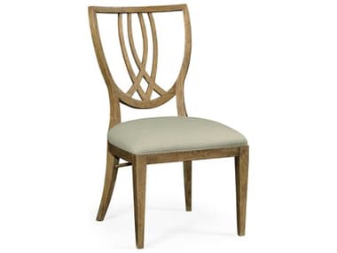 Jonathan Charles Cambridge Oak Wood Beige Fabric Upholstered Side Dining Chair JC495877SCEBOF001