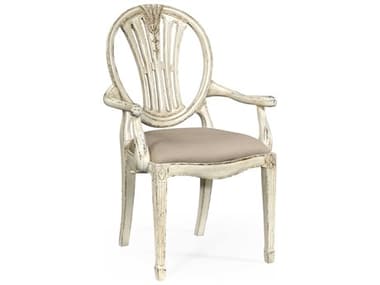 Jonathan Charles Country Farmhouse Acacia Wood White Arm Dining Chair JC493760ACPOWF001