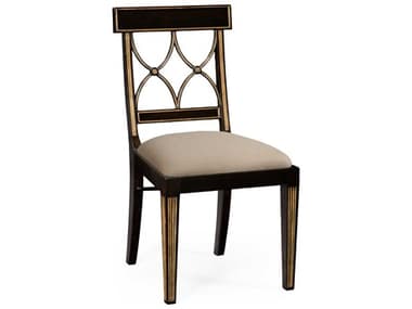 Jonathan Charles Kensington Regency Acacia Wood Ebony Upholstered Armless Dining Chair JC494347SCEBFF001