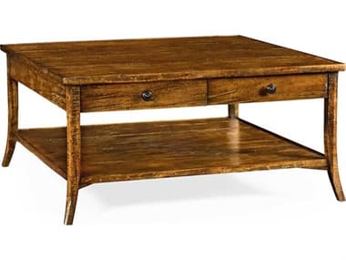 Jonathan Charles Casually Country 41" Square Wood Farmhouse Walnut Coffee Table JC491041CFW