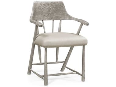 Jonathan Charles Sherwood Oak Wood Beige Upholstered Arm Dining Chair JC492783GYOF001