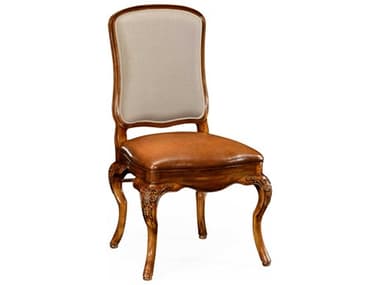 Jonathan Charles Duchess Walnut Wood Brown Leather Side Dining Chair JC499179SCBRWL011