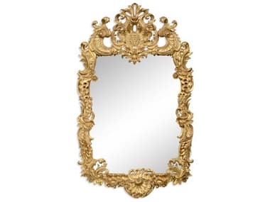 Jonathan Charles Versailles 33 x 56 Light Antique Gold-Leaf With Carved Floral Detail Wall Mirror JC494372GIL