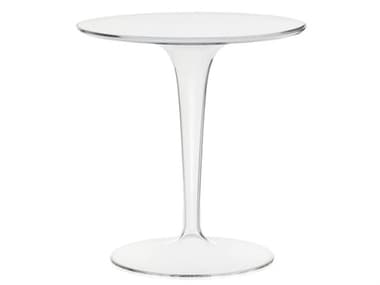Kartell Tip Top Transparent Crystal 19'' Wide Round Pedestal Table KAR8600B4