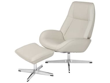 Kebe Roma Balder White Leather Recliner Chair with Footrest KEBKBROB01
