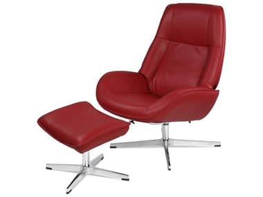 Kebe Roma Balder Red Leather Recliner Chair with Footrest KEBKBROB14