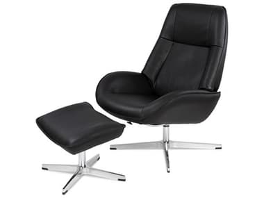 Kebe Roma Balder Black Leather Recliner Chair with Footrest KEBKBROB89