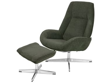 Kebe Roma Yeti Moss Green Fabric Recliner Chair with Footrest KEBKBROY391