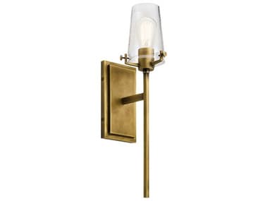 Kichler Alton 22" Tall 1-Light Natural Brass Glass Wall Sconce KIC45295NBR