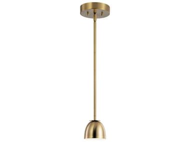 Kichler Baland 5" 1-Light Brushed Natural Brass LED Dome Round Mini Pendant KIC52419BNBLED