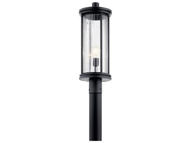 Kichler Barras 1 - Light Glass Outdoor Post Light KIC59025BK