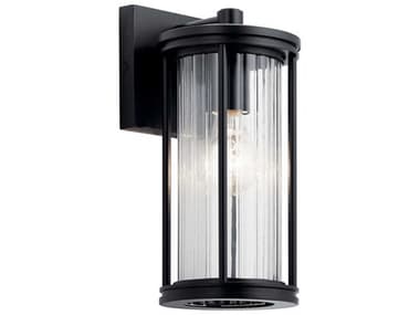 Kichler Barras 1 - Light 12'' High Glass Outdoor Wall Light KIC59022BK