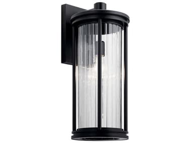 Kichler Barras 1 - Light 20'' High Glass Outdoor Wall Light KIC59024BK
