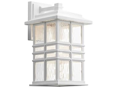 Kichler Beacon Square 1 - Light 14'' High Glass Outdoor Wall Light KIC49830WH