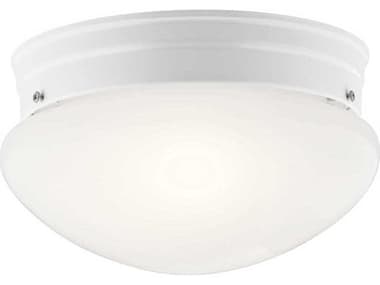 Kichler Ceiling Space 8" 2-Light White Bowl Round Flush Mount KIC209WH
