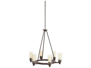 Kichler Circolo 6-Light Olde Bronze Glass Cylinder Chandelier KIC2344OZ