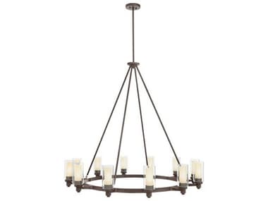 Kichler Circolo 12-Light Olde Bronze Glass Cylinder Chandelier KIC2347OZ