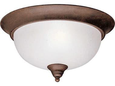Kichler Dover 13" 2-Light Tannery Bronze Glass Bowl Flush Mount KIC8064TZ