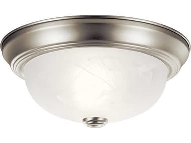 Kichler 11" 2-Light Brushed Nickel Glass Bowl Round Flush Mount KIC8108NI