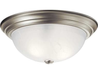 Kichler 15" 3-Light Brushed Nickel Glass Bowl Round Flush Mount KIC8110NI