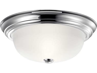 Kichler 13" 2-Light Chrome Glass Bowl Round Flush Mount KIC8112CH