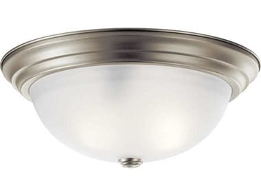 Kichler 15" 3-Light Brushed Nickel Glass Bowl Round Flush Mount KIC8116NI
