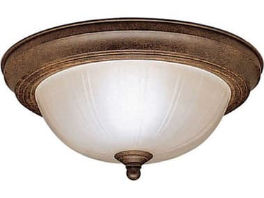 Kichler 11" 2-Light Tannery Bronze Glass Bowl Round Flush Mount KIC8653TZ