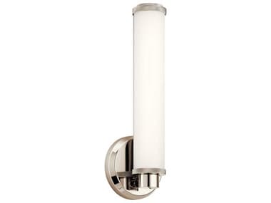 Kichler Indeco 14" Tall 1-Light Polished Nickel Glass Wall Sconce KIC45686PNLED