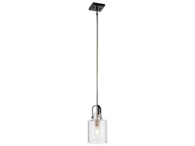 Kichler Kitner 1-Light Polished Nickel Glass Cylinder Mini Pendant KIC52035PN