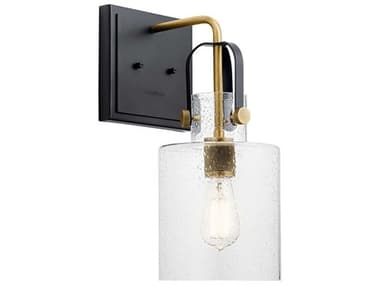 Kichler Kitner 1-Light Natural Brass Glass Wall Sconce KIC52036NBR