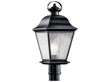 Kichler Mount Vernon 1 - Light Glass Outdoor Post Light KIC9909BK