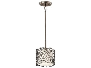 Kichler Silver Coral 1-Light Classic Pewter Drum Mini Pendant KIC43349CLP