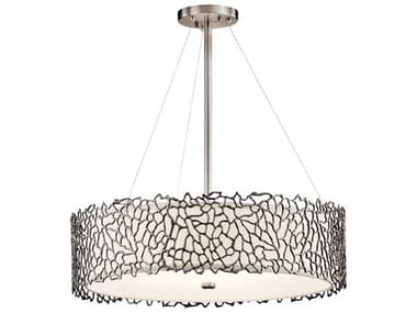 Kichler Silver Coral 4-Light Classic Pewter Drum Pendant KIC43347CLP