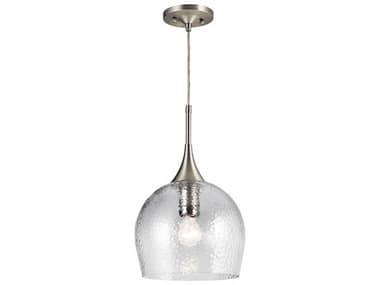Kichler Sloane 10" 1-Light Brushed Nickel Glass Dome Round Mini Pendant KIC43537NI