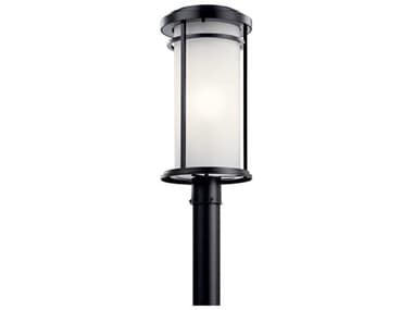 Kichler Toman 1 - Light Glass Outdoor Post Light KIC49690BK