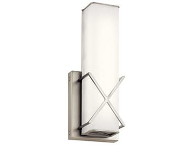 Kichler Trinsic 12" Tall 1-Light Brushed Nickel Glass LED Wall Sconce KIC45656NILED