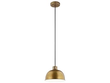 Kichler Zailey 11" 1-Light Natural Brass Dome Mini Pendant KIC52152NBR